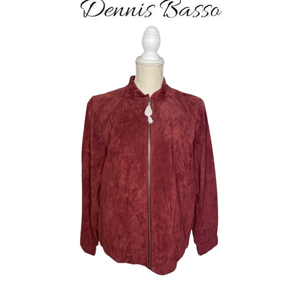 Vintage Dennis by Dennis Basso Suede 90's Bomber Jacket - Picture 1 of 7